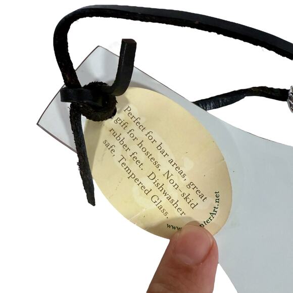 Counter Art NWT Glass Christmas Peace Cheese Server Board Bottle With Spreader - Picture 7 of 7